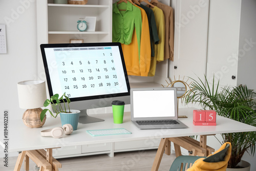 Modern computer monitor wit...