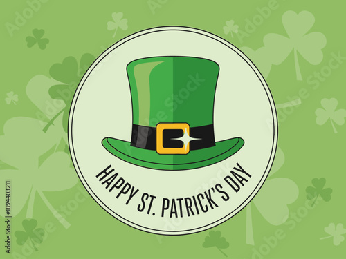 Vibrant Green Leprechaun Hat with Gold Buckle for St Patricks Day.