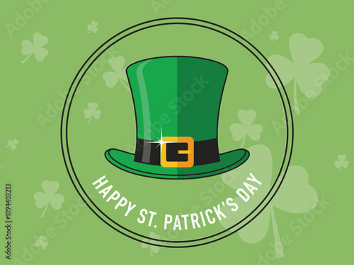 Vibrant Green Leprechaun Hat with Gold Buckle for St Patricks Day.