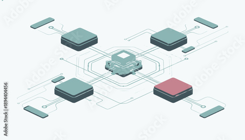 3D illustration of a car connected to various digital components.