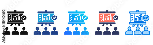 Employee Training Consistent and versatile vector icons illustrating essential concepts in various styles