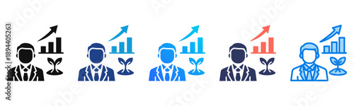 Employee Growth Consistent and versatile vector icons illustrating essential concepts in various styles