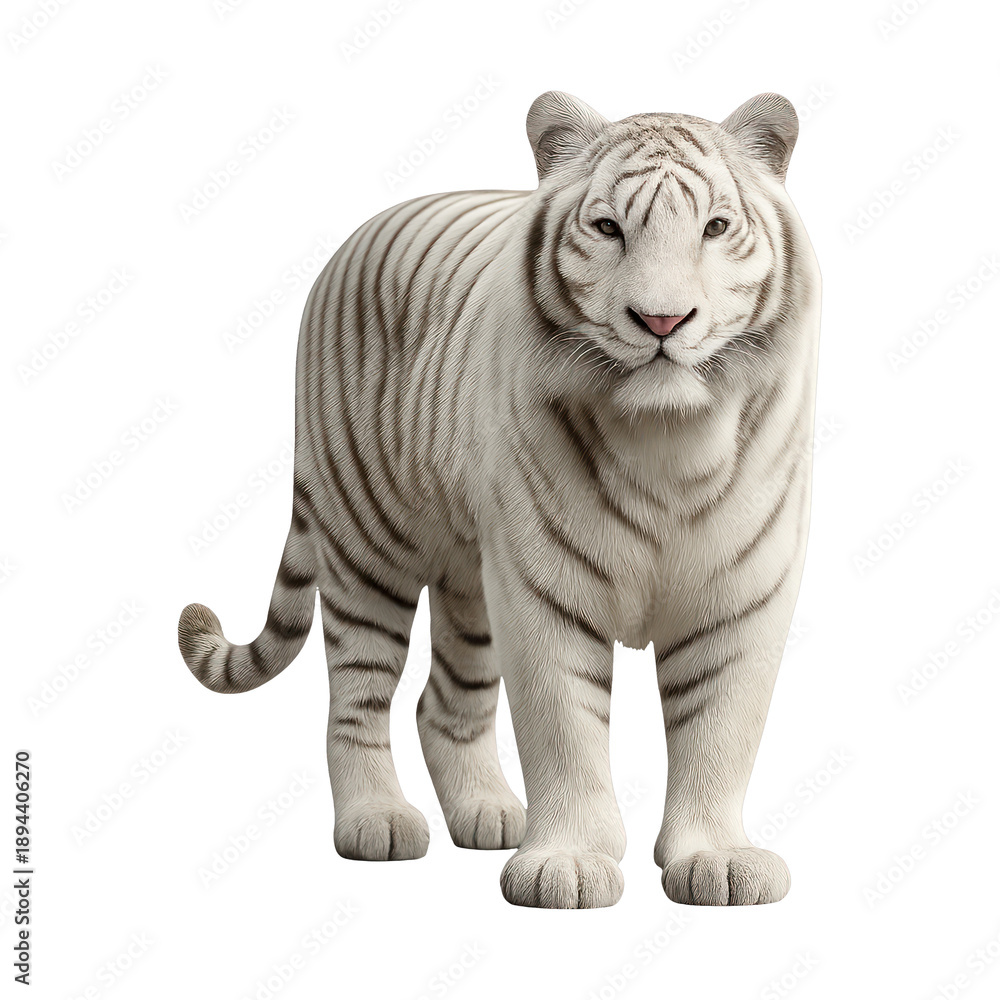Fototapeta premium PNG Majestic white tiger illustration