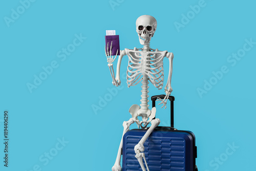 Human skeleton with passpor...
