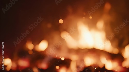 Wallpaper Mural Fiery Flames Dancing in the Darkness - A Mesmerizing Display of Fire. Torontodigital.ca