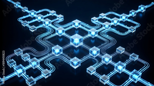 Complex 3D Algorithm Flowchart: Abstract Visualization of AI Logic, Data Processing, and Enterprise Automation