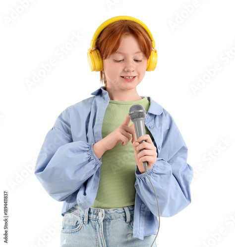 Teenage redhead girl in hea...