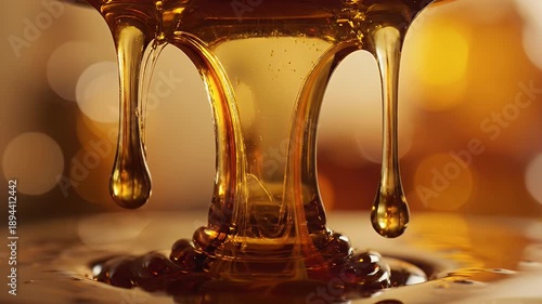 Wallpaper Mural Golden Syrup Dripping - A Close-Up of Sweet, Viscous Liquid. Torontodigital.ca