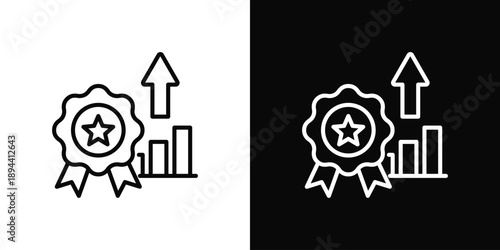 Skill Upgrade Icon White And Black Background Style