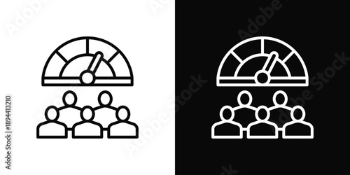 Workforce Capacity Icon White And Black Background Style