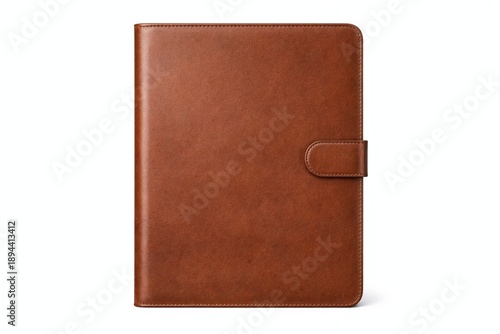 Wallpaper Mural Brown Leather Portfolio Folder Isolated on White Torontodigital.ca