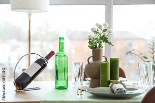 Table setting with flowers ...