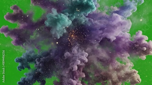 Wallpaper Mural Green Screen magic smoke shockwave blowing transition reveal overlay isolated on alpha background scene 4 with distortion, overlay, glitch, static noise, scan lines black background, 4k animated video Torontodigital.ca