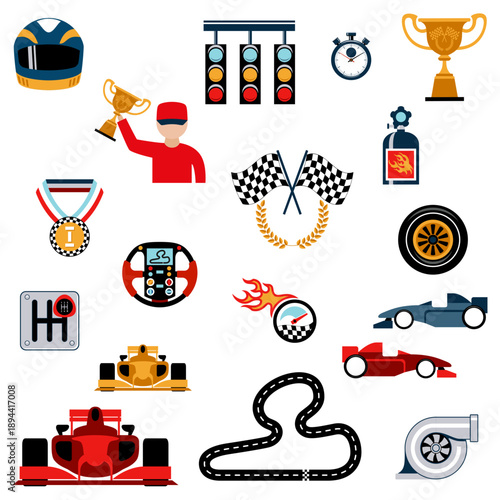 Conjunto de ícones de corrida