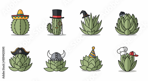 Set of modern security camera icons with AI technology