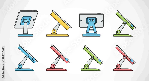 Wireless charging technology and mobile phone chargers icon set.