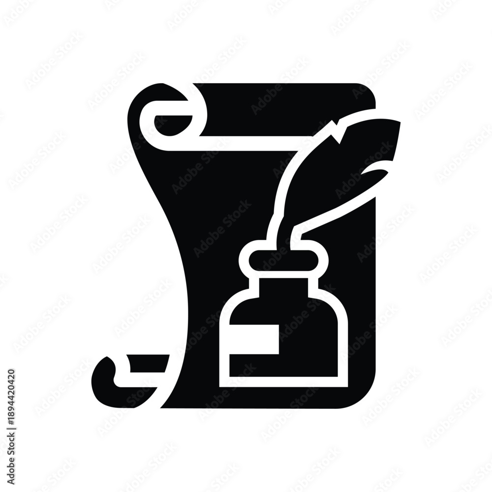 Fototapeta premium quill glyph icon illustration vector graphic.eps