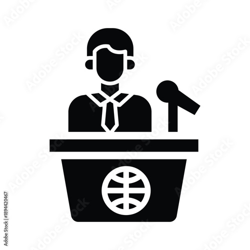 news anchor glyph icon illustration vector graphic.eps