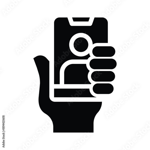  selfie glyph icon illustration vector graphic.eps