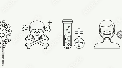Virus Outbreak Icons Danger and Protection.