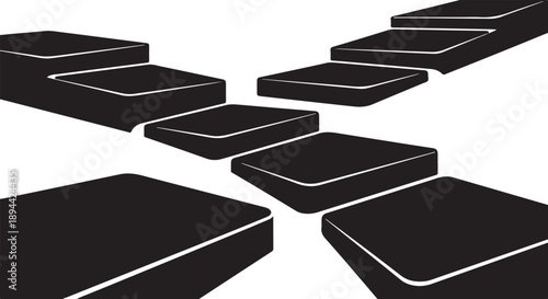 Black squares arranged in a staggered pattern design