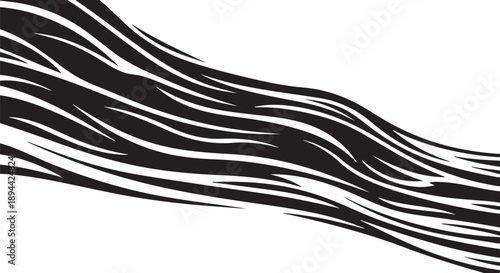 Black wavy lines on a white background illustration design