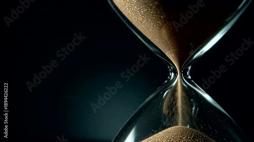 hourglass on black background