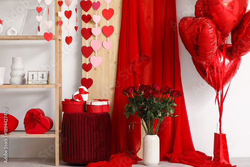 Interior of festive room wi...