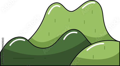 Green Hills Landscape Illustration with Natural and Eco Friendly Concept