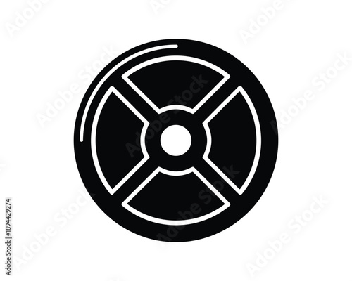 Weight plate icon, gym equipment for fitness, strength training, weightlifting. Perfect for fitness-related designs.
