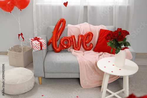 Word LOVE made with balloon...