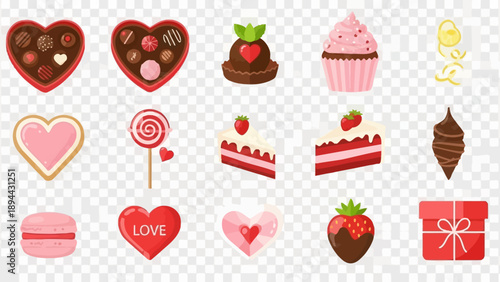 A delightful collection of sweet Valentine's Day desserts and treats.