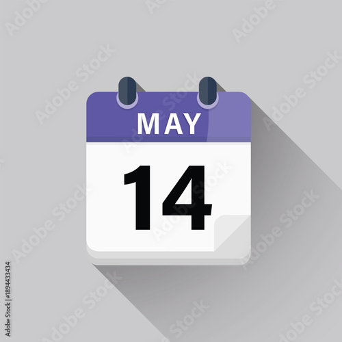 fourteenth may calendar vector illustration for administrative planning personal organization and tracking daily work goals