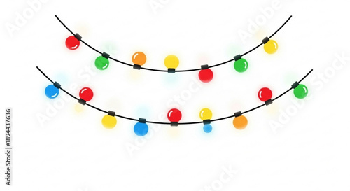 Colorful string lights with red green blue yellow and orange bulbs on black wire