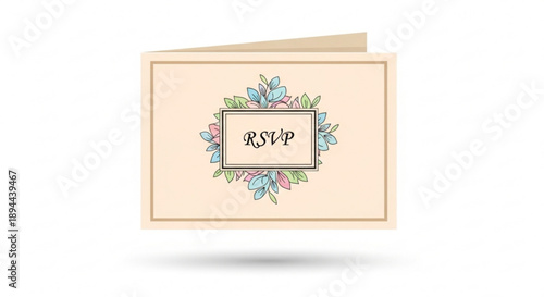 Elegant rsvp card with floral design and gold accents for wedding or formal event