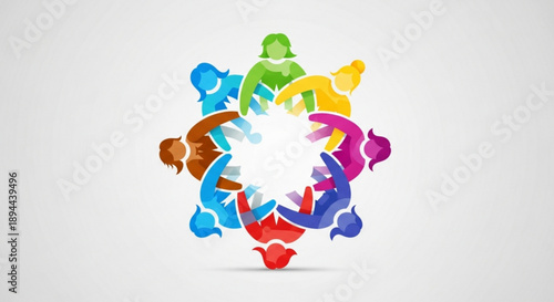 Diverse people joining hands in a circle symbolizing unity and teamwork