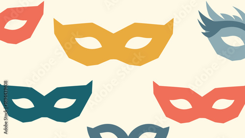 Colorful Venetian Masks Collection.