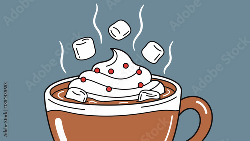 Hot Chocolate with Whipped Cream and Marshmallows.