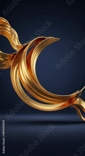 Gold Wave Inspired Ramadan Eid 3D Islamic Festive Background