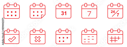 Calendar planning schedule date minimal line icon vector.