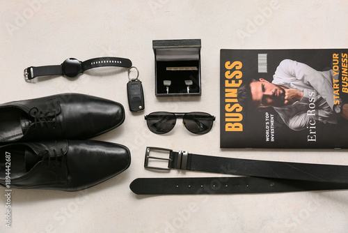 Set of male accessories wit...