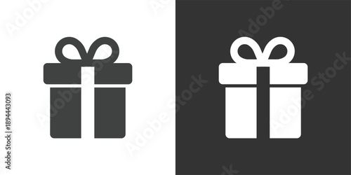 Gift Box icon set. Solid glyph series icons