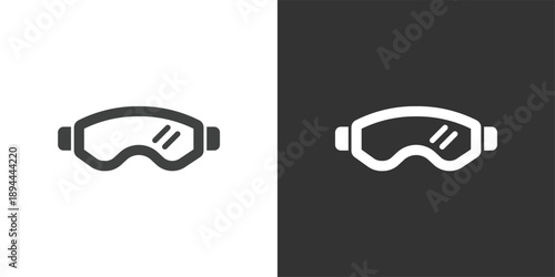 Ski Goggles icon set. Solid glyph series icons