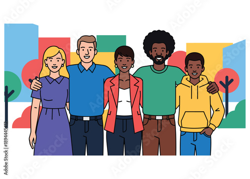 People Community and Diversity Concept – Togetherness, Social Interaction and Human Connection