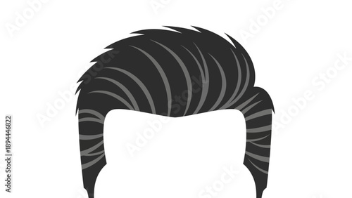 Vector illustration of a person's hairstyle viewed from the back with styled hair and flowing locks