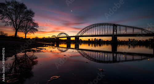 sunset over the river