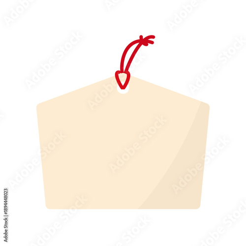 フラットデザインのシンプルな絵馬フレーム　無地のベクター素材