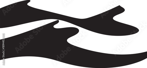 Abstract black shapes on a white background design element
