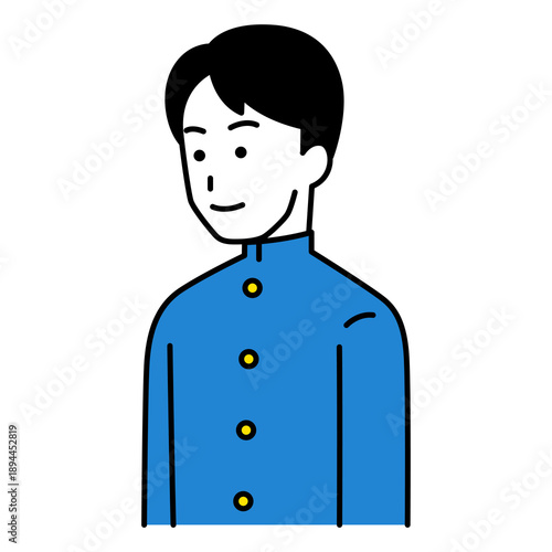 まっすぐ前を向いている男子学生