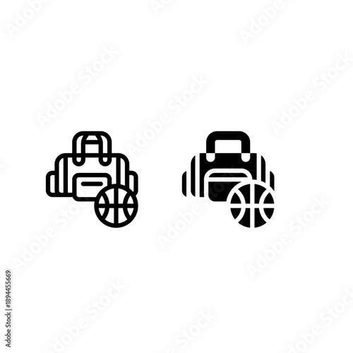 sports bag icon and illustration